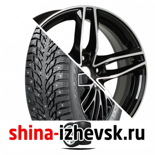 Колесо в сборе Nokian Hakkapeliitta 9 SUV 215/65 R16 T 102 + iFree Moskva 6.5xR16 5×114.3 ET45 DIA67.1 Чёрный глянцевый с полированной лицевой частью в Ижевске